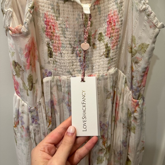 NWT LoveShackFancy Santee Lurex Chiffon Floral Maxi Dress - Picture 5 of 9